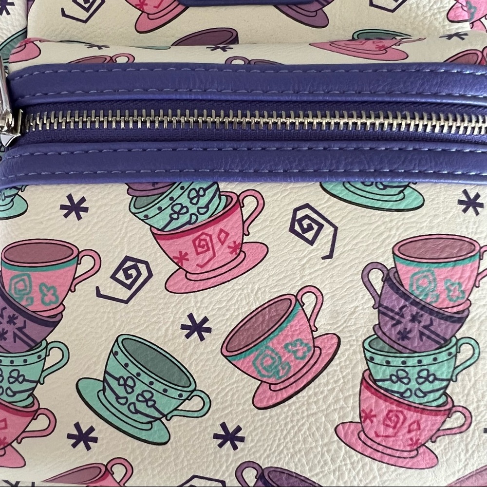 NWT Disney Loungefly Alice in Wonderland Mad Tea Party Mini Backpack - Picture 4 of 5